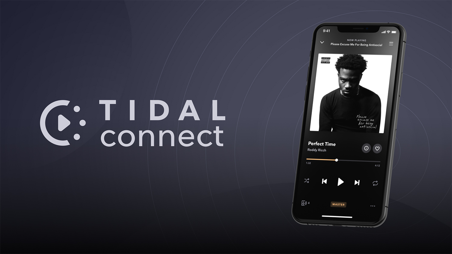 A promo image for Tidal showing the app displayed on a smartphone