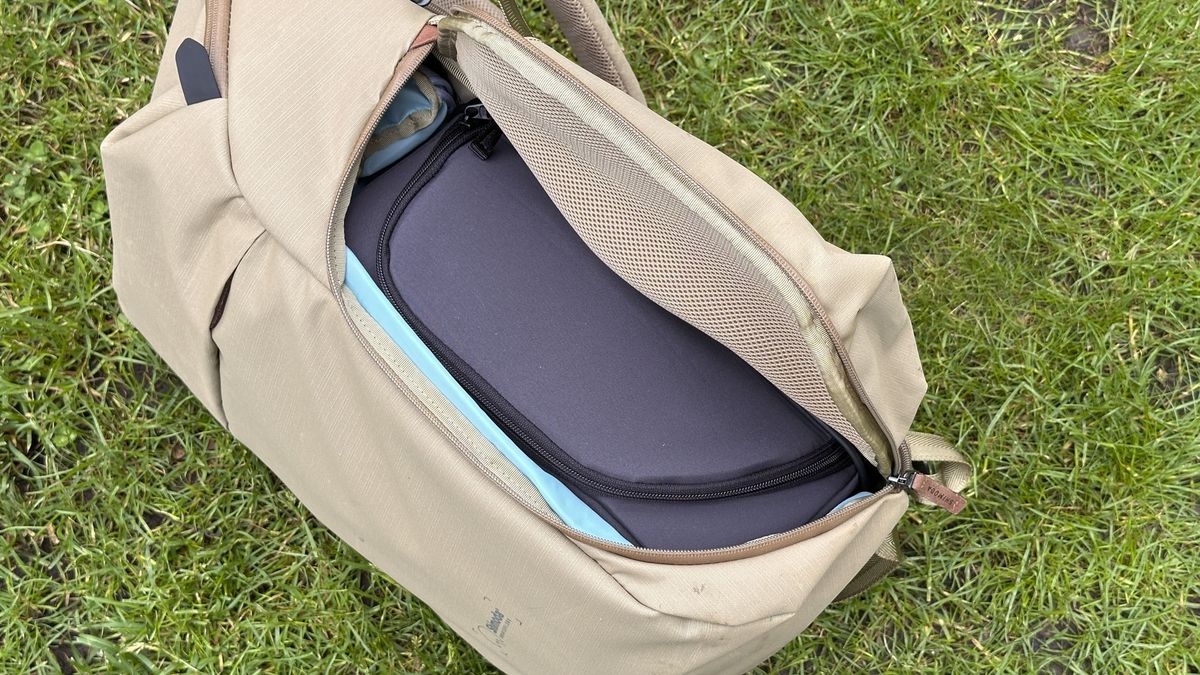 A close up shot of the Shimoda Urban Explore camera backpack