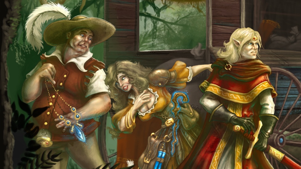 A party of adventurers preparing for battle.