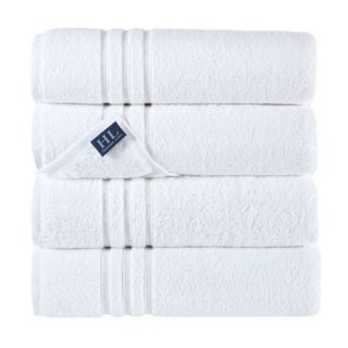BathHammam Linen Bath Towels set x 4 in white