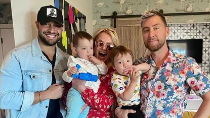 Britney Spears meets Lance Bass' twins with husband Sam Asghari