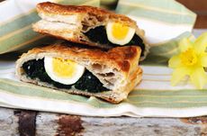 Easter spinach and egg strudel