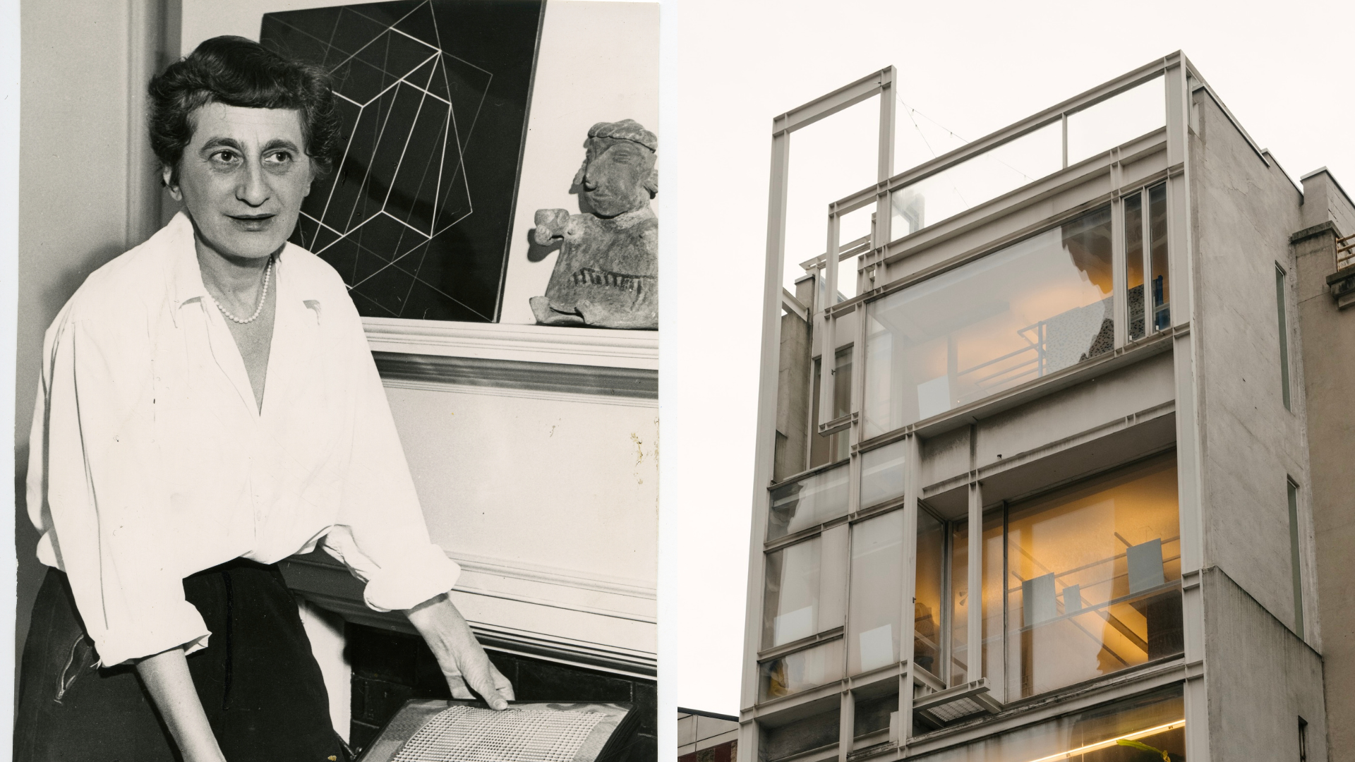 Anni Albers alongside Paul Rudolphs modulightor building