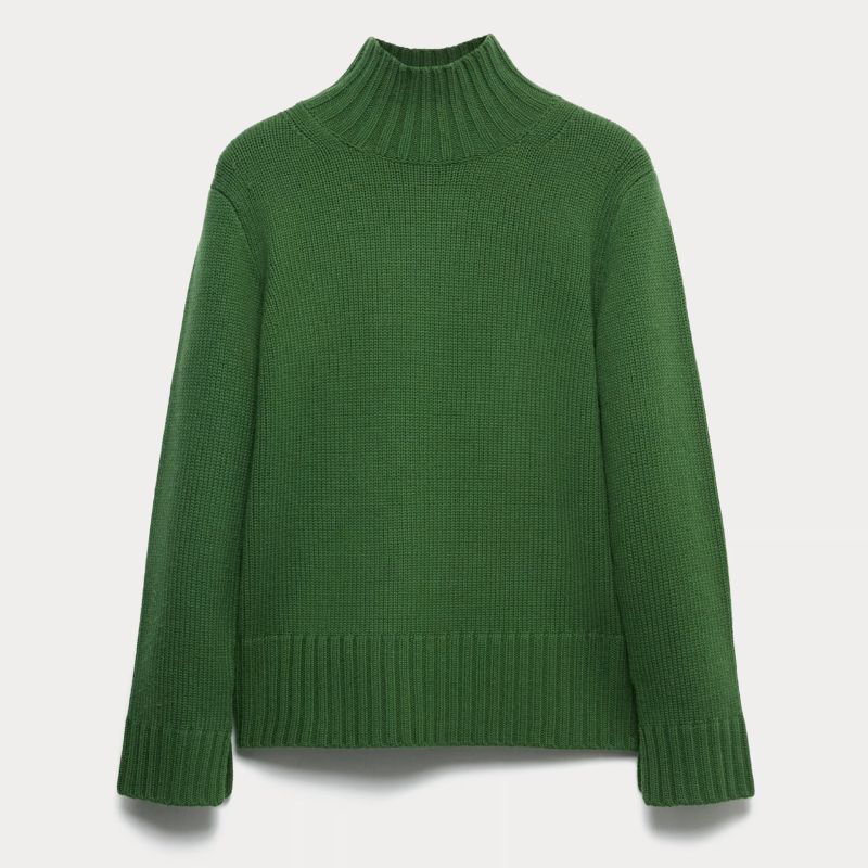 M&amp;amp;S, Ribbed Funnel Neck Jumper with Cashmere