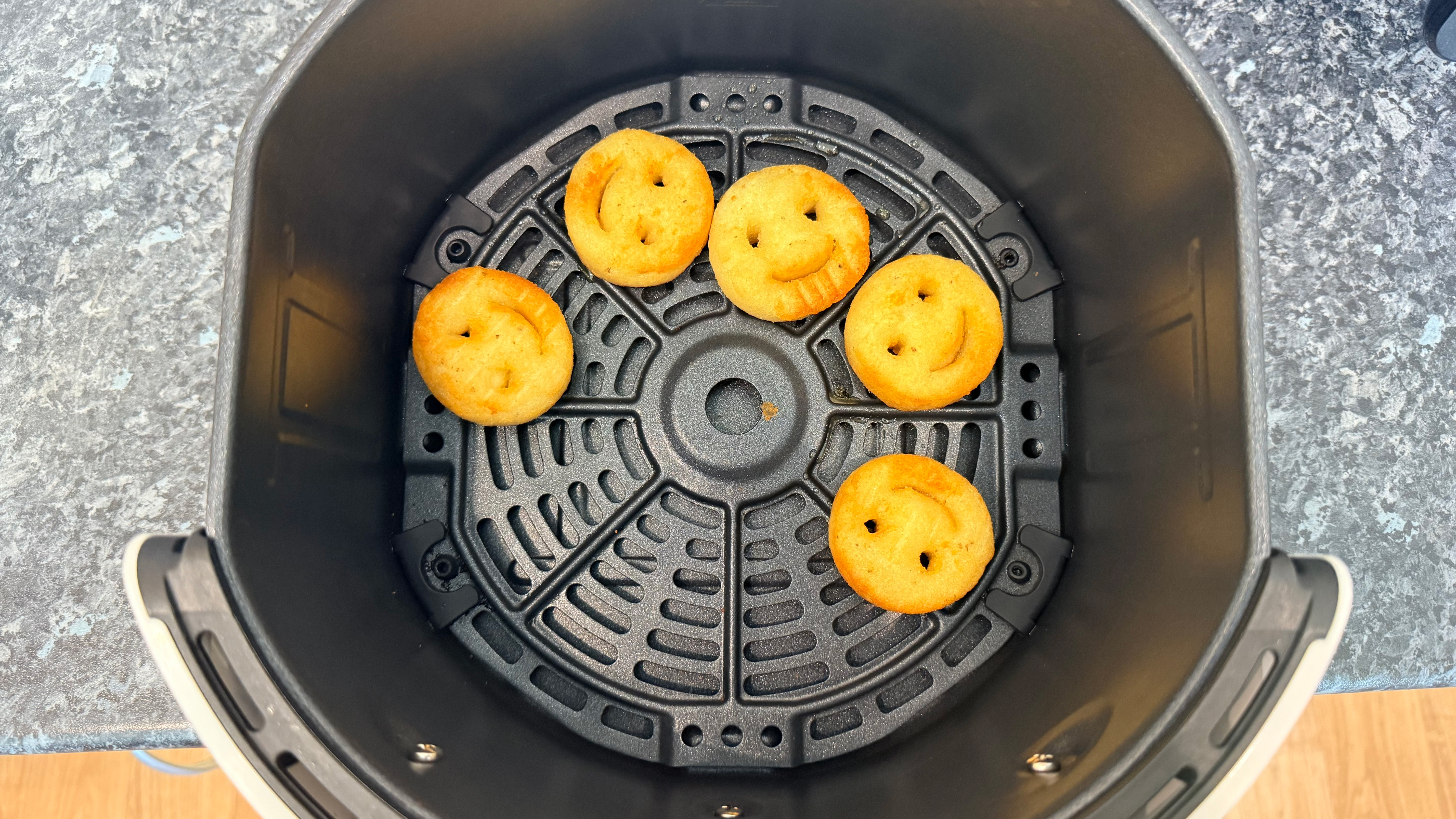 food cooked on the laura ashley air fryer in the air fryer basket