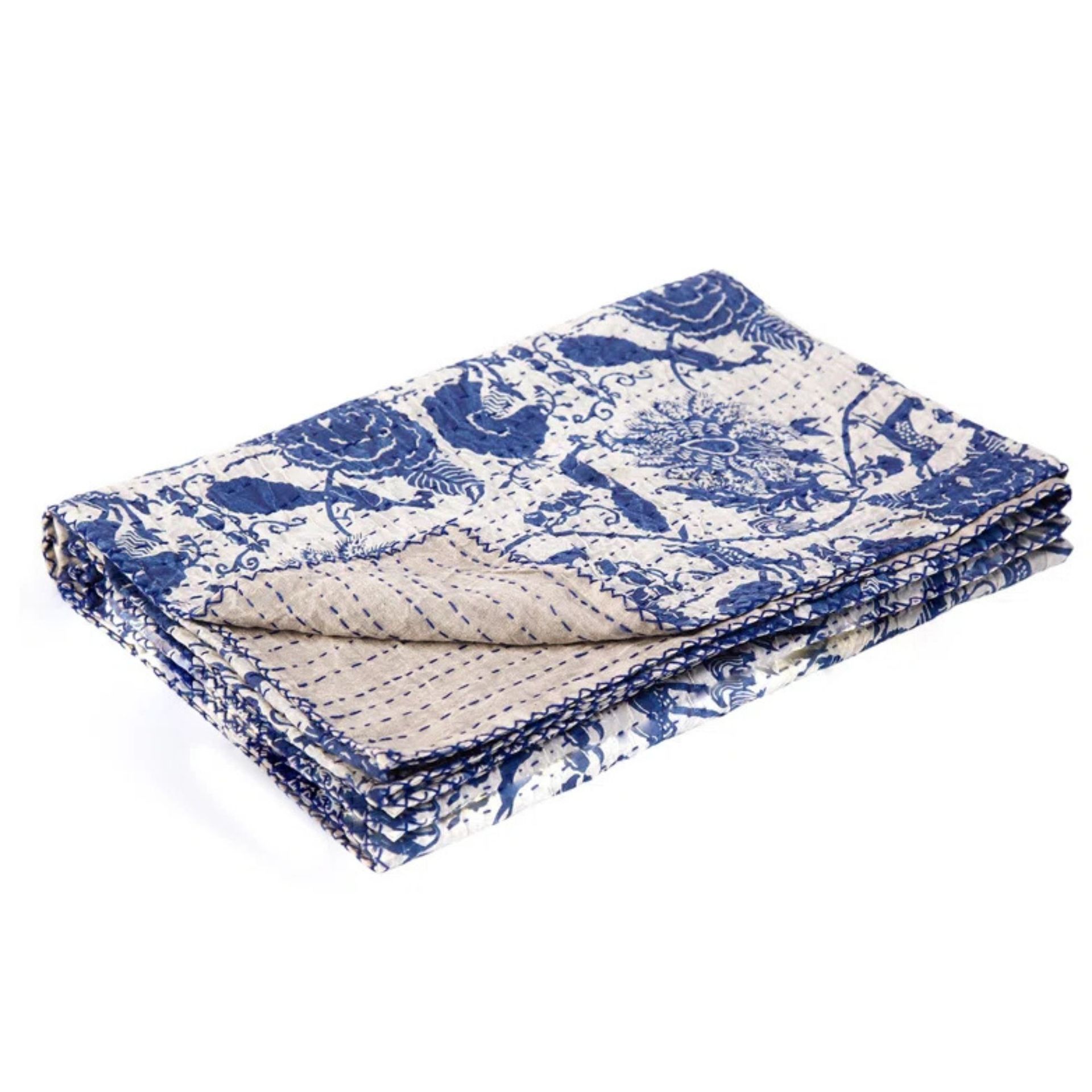 Kantha Handmade Throw Blanket