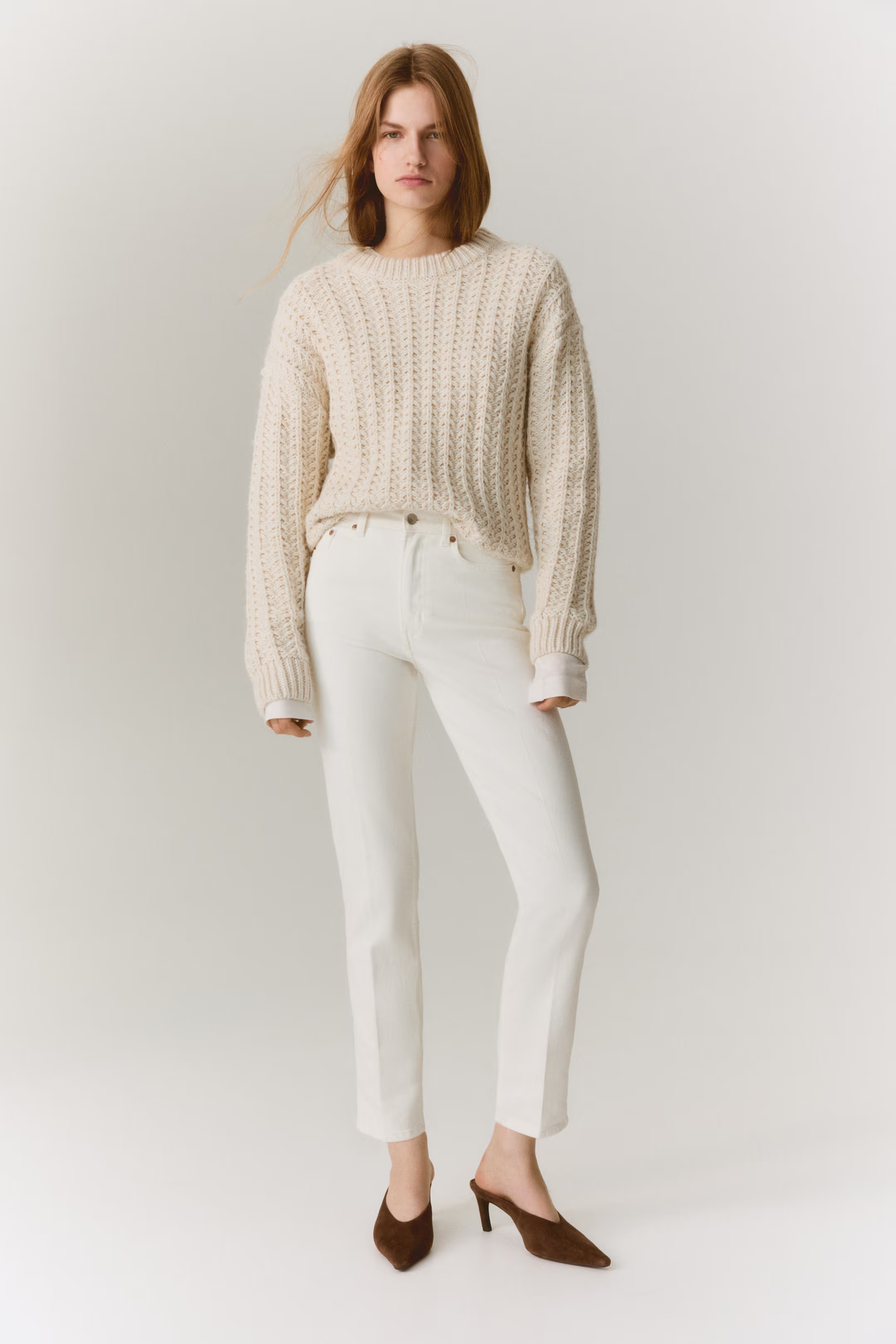 h&amp;amp;m, Slim Straight High Ankle Jeans