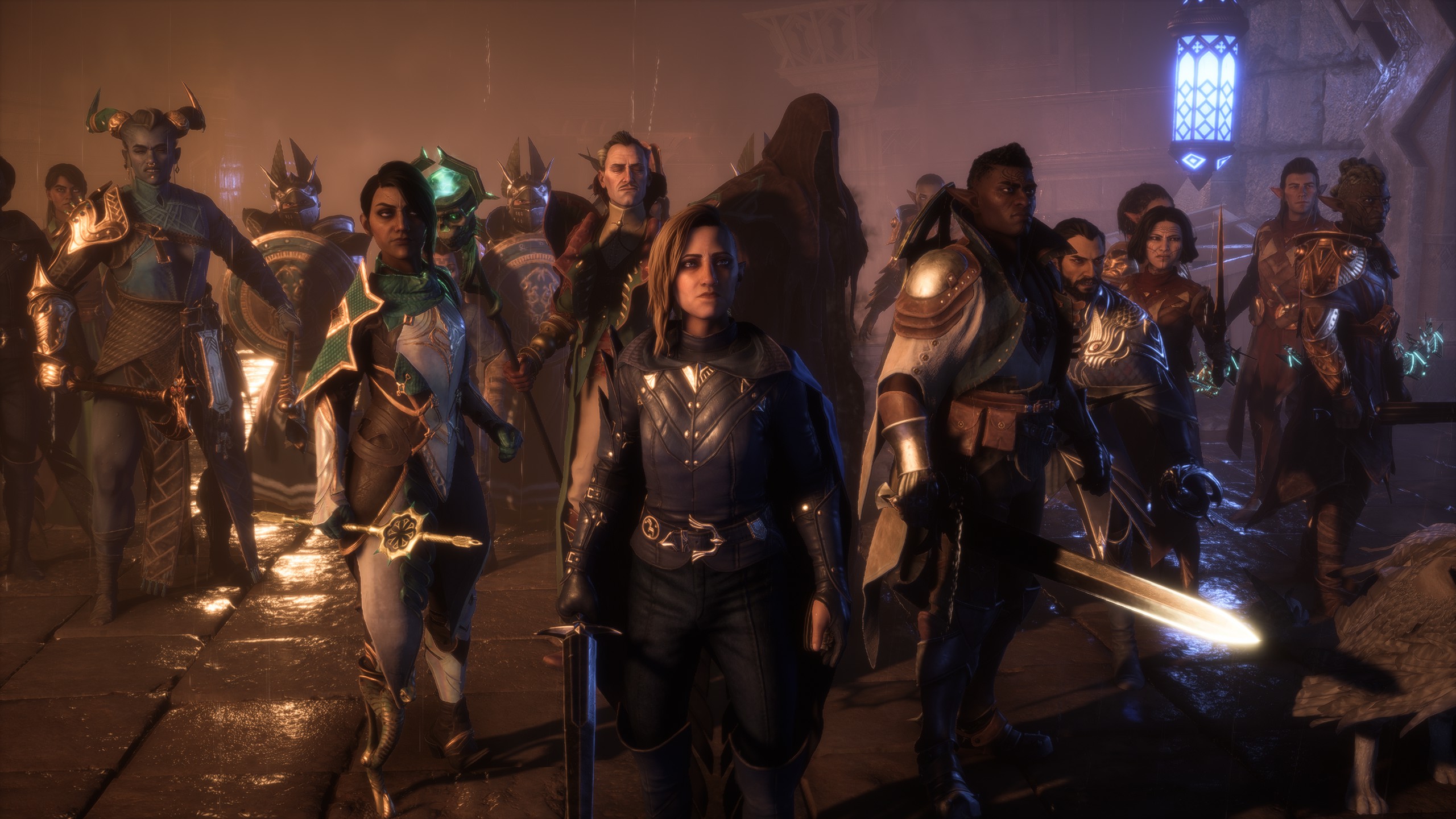 Rook and companions and allies stand together before the final fight in The Veilguard