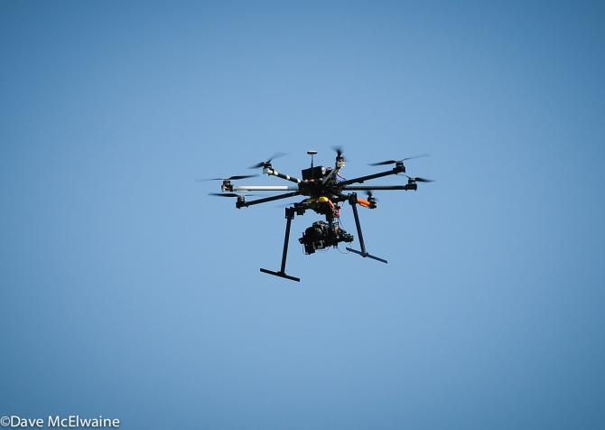 A helicopter drone provided live coverage of the race