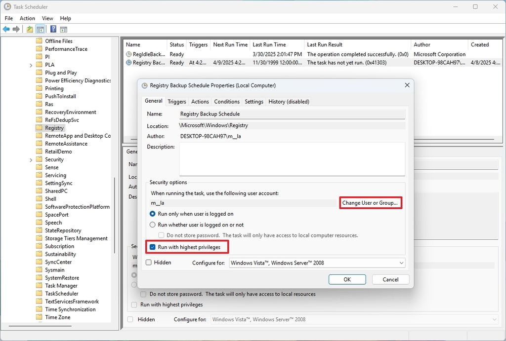 Task system options