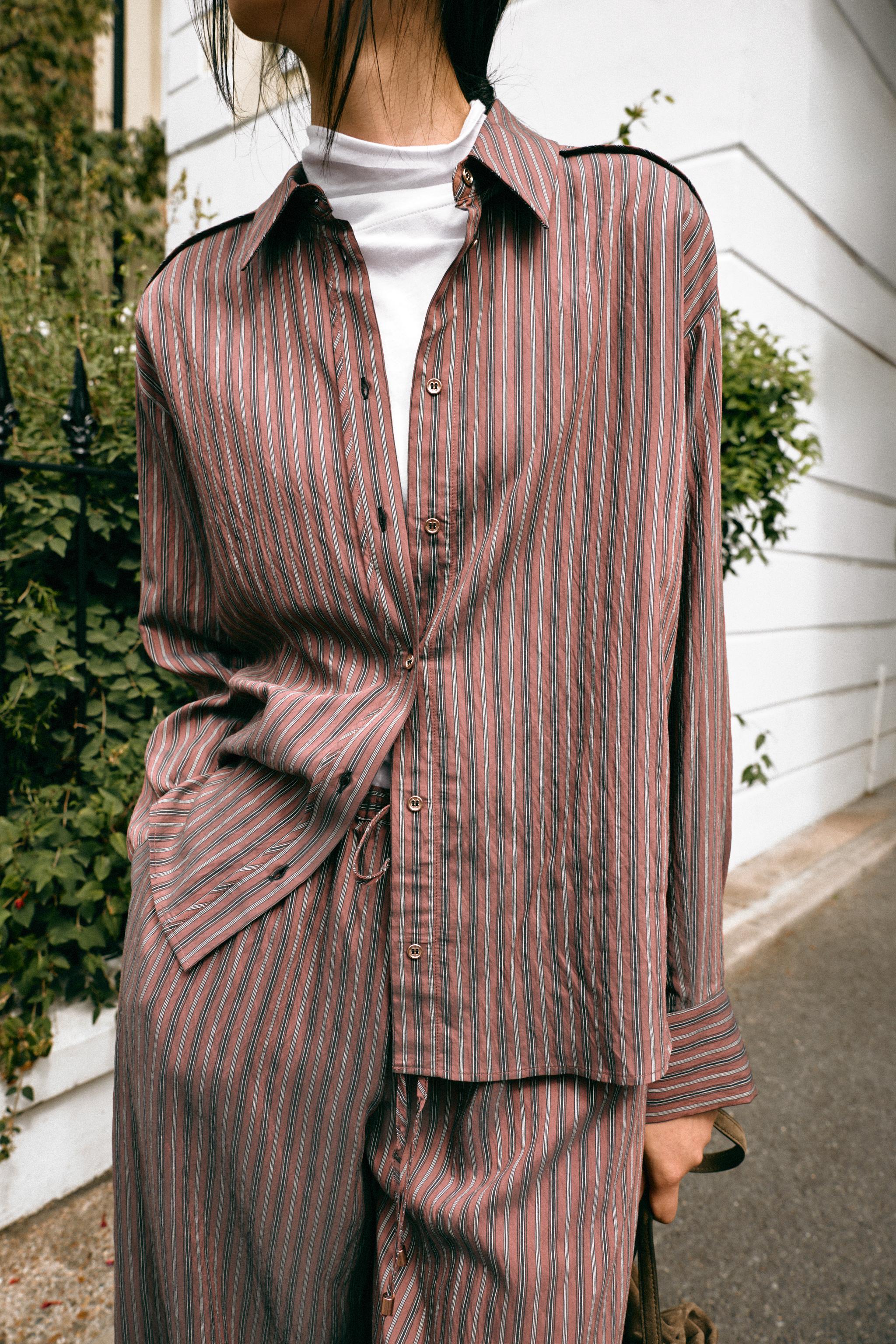 Striped Shirt - Brown / Ecru - Xs