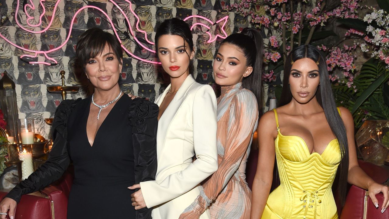 new york, ny may 08 l r talent manager, jenner communications, kris jenner, model kendall jenner, founder, kylie cosmetics kylie jenner, and founder and ceo, kkw kim kardashian attends an intimate dinner hosted by the business of fashion to celebrate its latest special print edition the age of influence at peachyschinese tuxedo on may 8, 2018 in new york city photo by dimitrios kambourisgetty images for the business of fashion