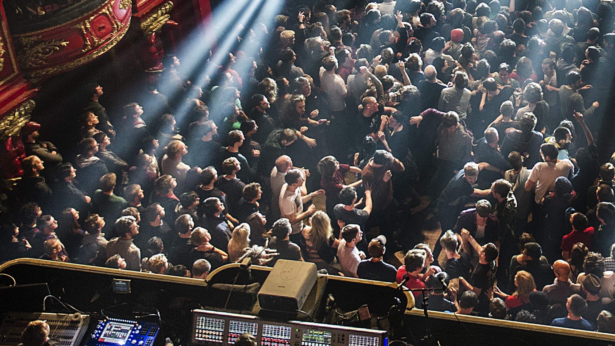 a crowd at a prog gig