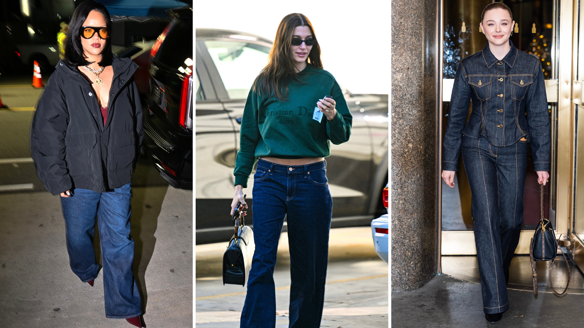 Celebrities wearing dark denim