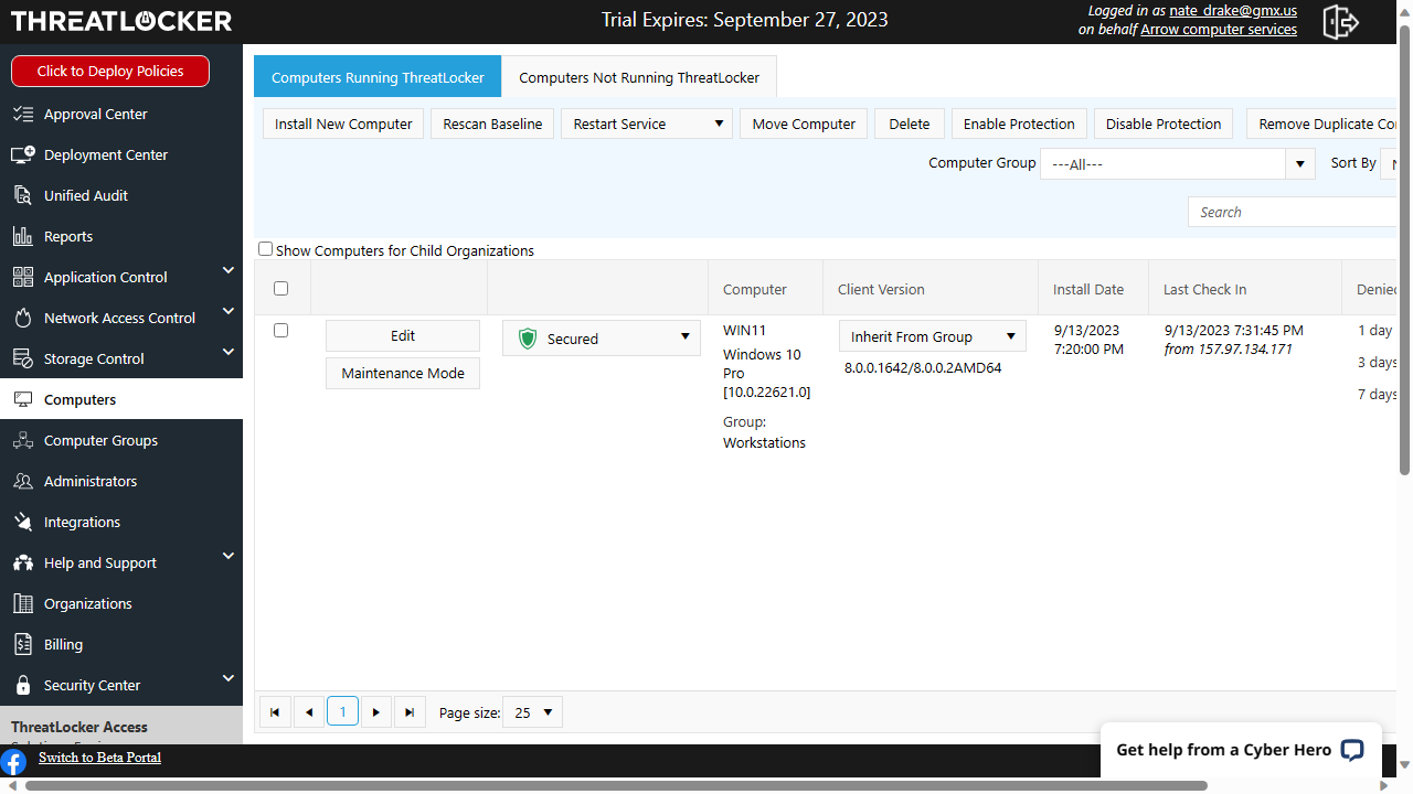 Threatlocker: Interface