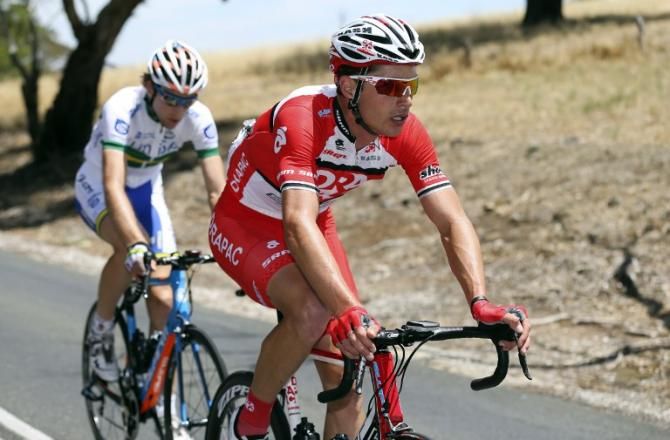 Will Clarke (Drapac) and Neil van der Ploeg (UniSA) spent most of the day together