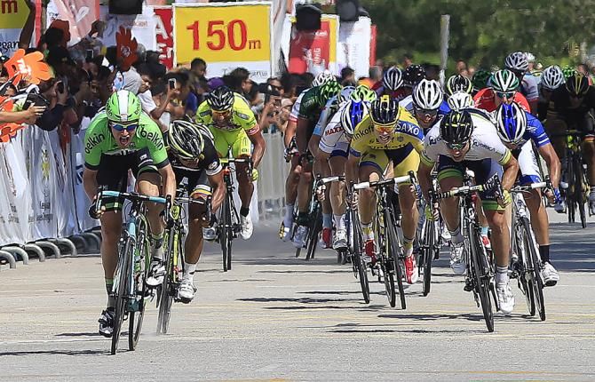 Theo Bos (Belkin) sprints to victory on stage 7 at the Tour de Langkawi