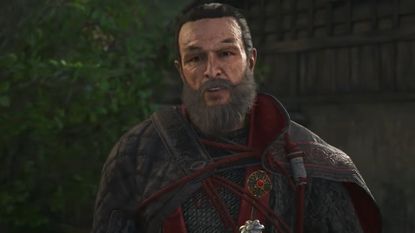 Gray bearded man speaks