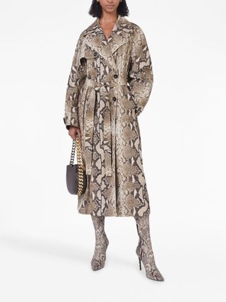 Python-Print Belted Trench