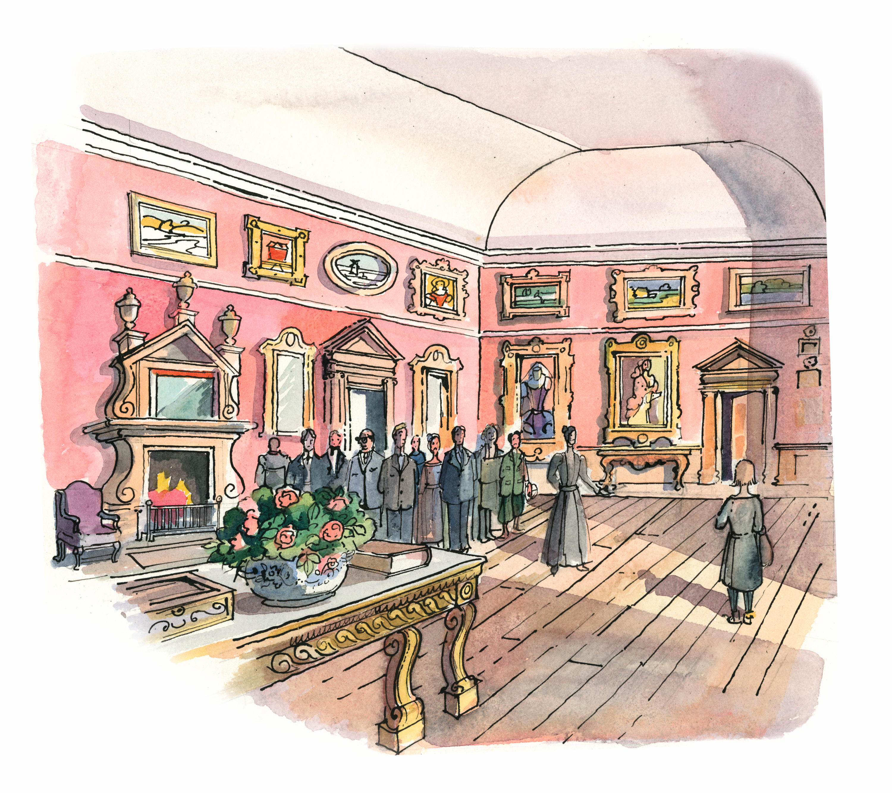 Daphne Du Maurier house illustrations by Matthew Rice December 2025