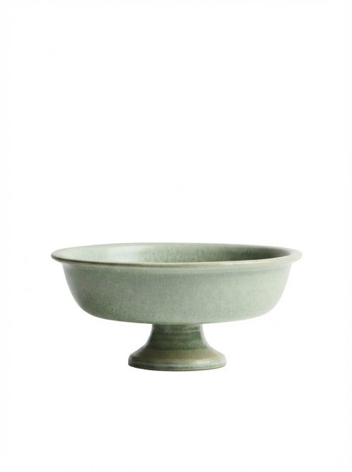 Footed stoneware serving bowl