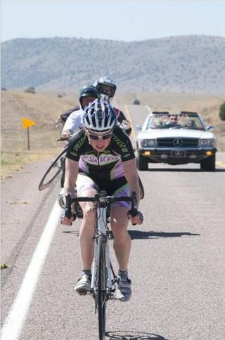 Hilary Billington in the break at the Tour of the Gila.