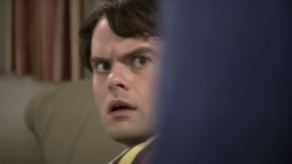 Bill Hader reacting to being shot by Andy Samberg in "The Shooting" (a.k.a. "Dear Sister") on SNL