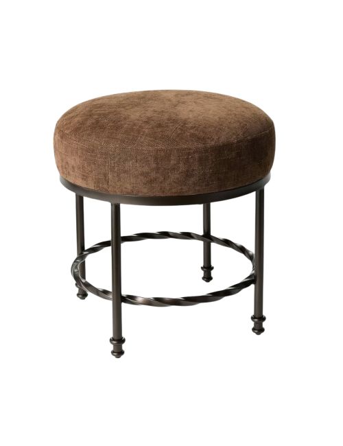 Threshold designed with Studio McGee Twisted Metal Upholstered Ottoman Chocolate Brown