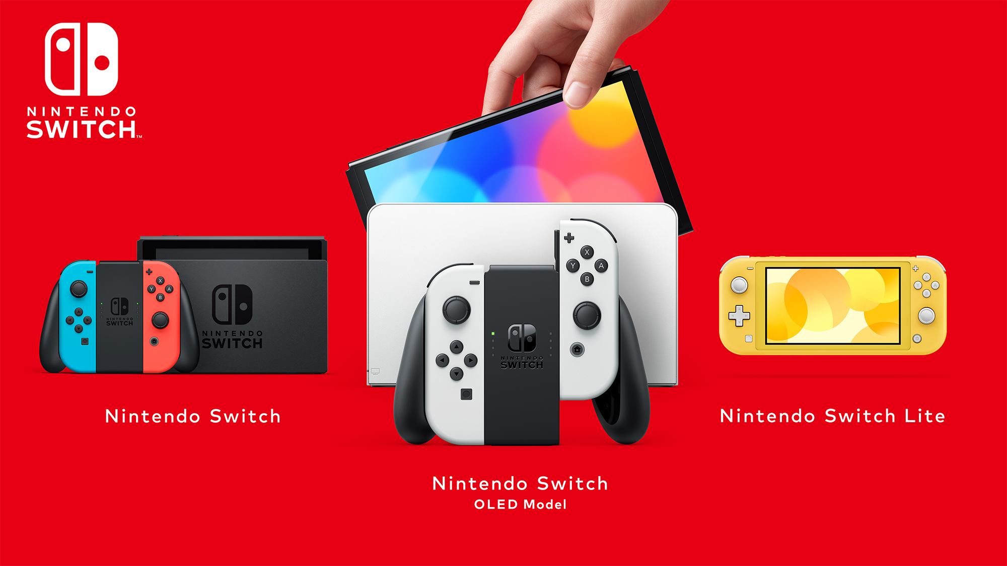 All Nintendo Switch consoles side by side