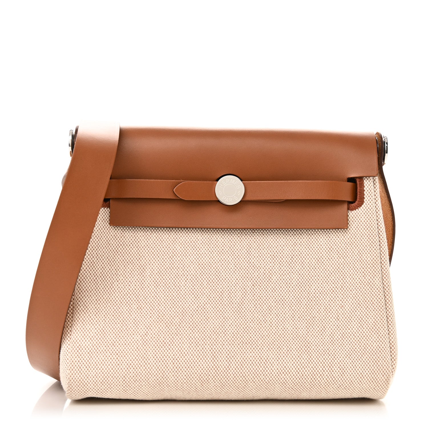 Hermes Military Toile Vache Hunter Herbag Zip Retourne 20 Ecru Beige Fauve