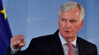EU chief negotiator Michel Barnier addresses a press conference