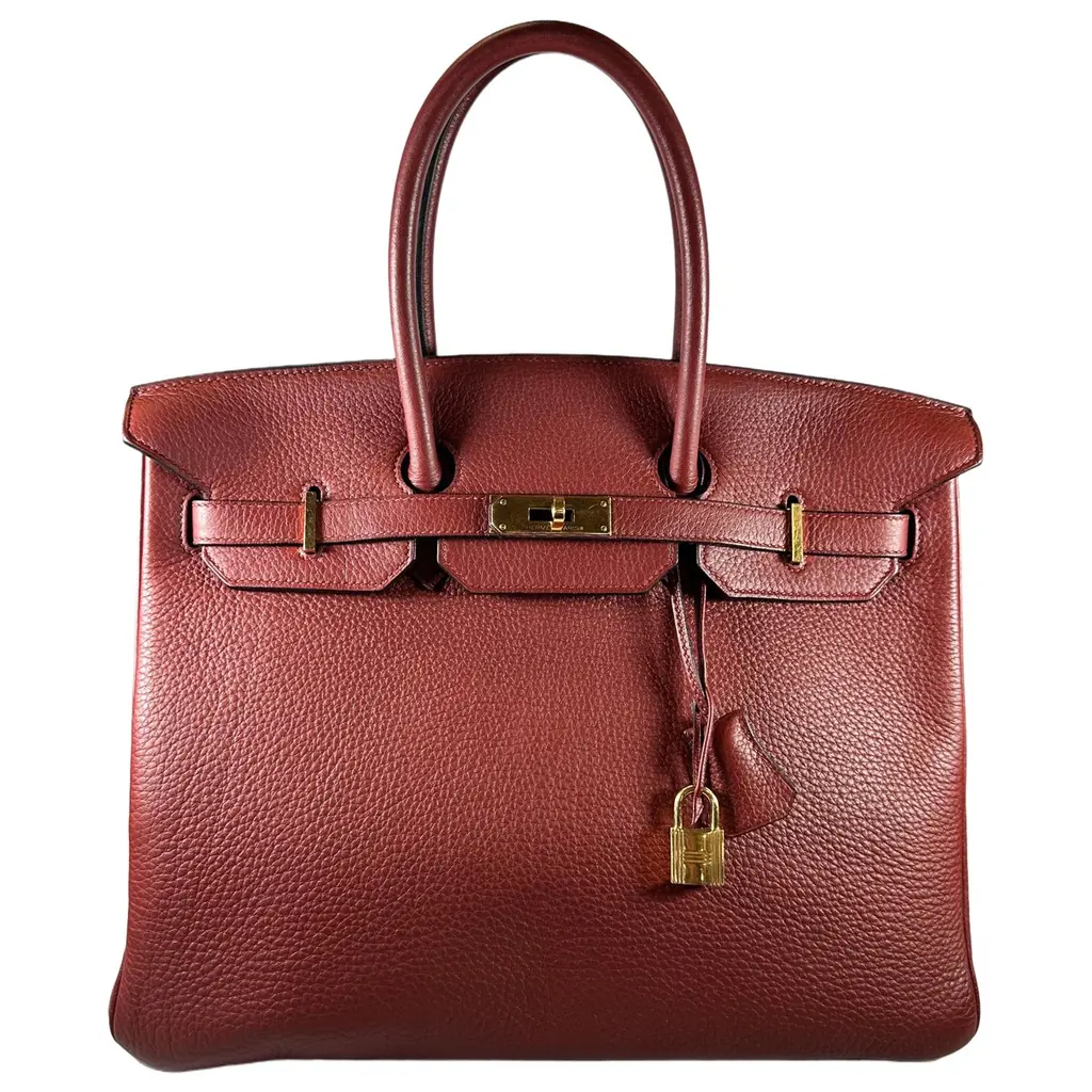 Birkin Handbag Rouge Garance Clemence With Palladium Hardware 35
