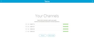 List of channels, all with good reception.