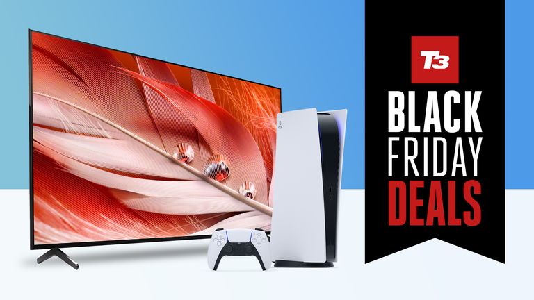 Sony TV with PS5 and sign saying Black Friday deals