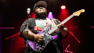 Christone “Kingfish” Ingram performs during 2022 Shoals Fest at McFarland Park on October 01, 2022 in Florence, Alabama.