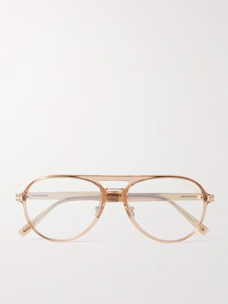 TOM FORD EYEWEAR, Aviator-Style Acetate and Gold-Tone Optical Glasses