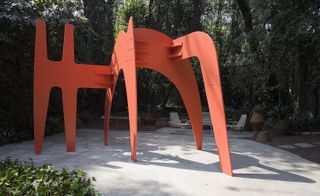 Red Alexander Calder sculpture