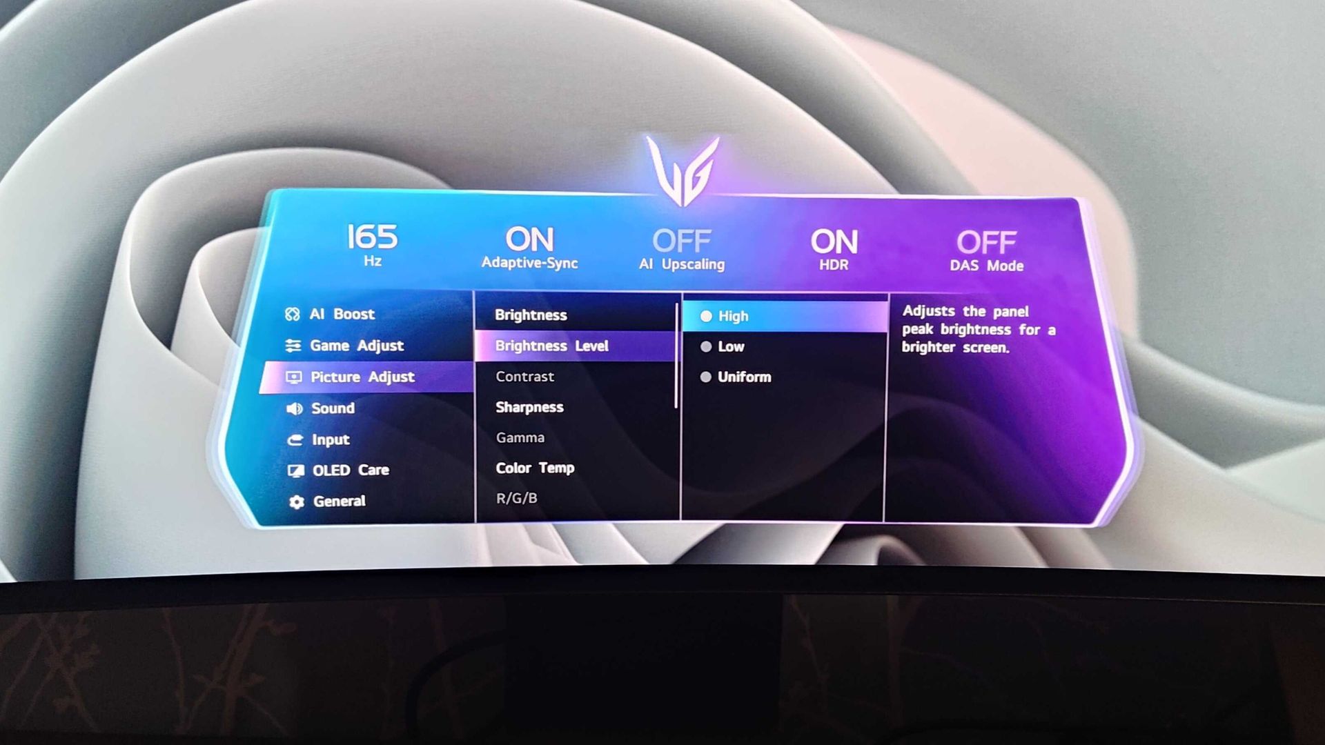 Features on UltraGear Evo monitor via OSD