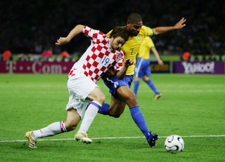 Niko Kranjcar in action for Croatia against Brazil in 2006.
