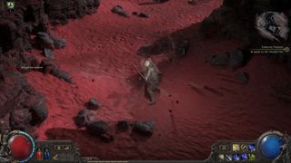 A ranger charges the Snipe skill in Path of Exile 2.