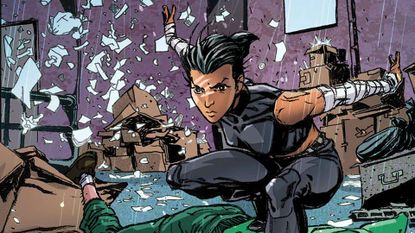 Echo crouching into a fighting stance