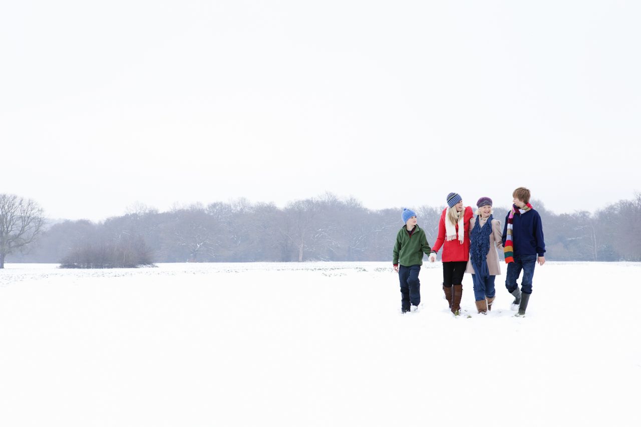 winter family walk