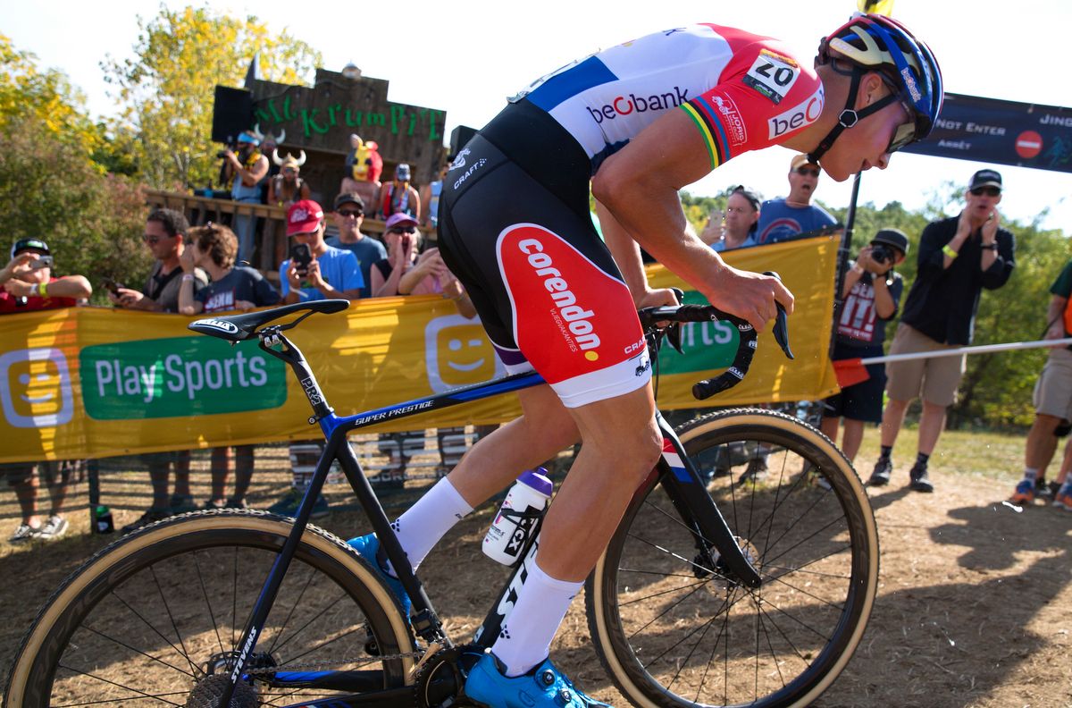 Mathieu van der Poel (Beobank-Corendon) powers up the climb