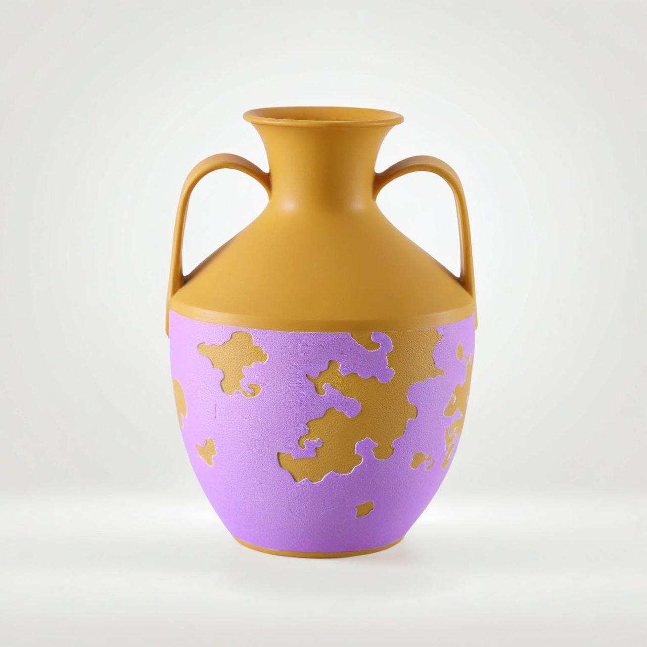 brightly coloured AI-generated stoneware design