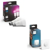 Philips Hue White &amp; Colour Ambiance Smart Light Bulb Twin Pack LED with Hue Smart Button:&nbsp;was £114.98, now £91.85 at Amazon (save £23)