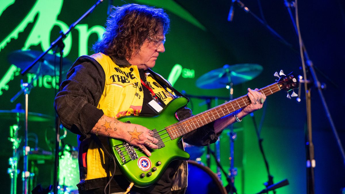 Stu Hamm performs onstage during Give Back Through Music&#039;s Leslie West Tribute Concert at The Canyon Club on January 23, 2024 in Agoura Hills, California.