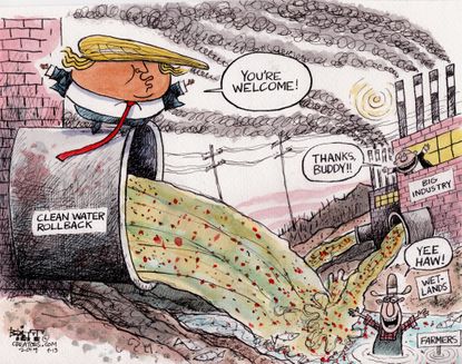 Political Cartoon U.S. Trump clean water rollback epa&nbsp;