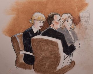 Swift appears in court with her lawyer and mother