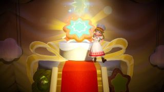 Princess Peach: Showtime! screenshot showing Patissier Peach with a large cookie