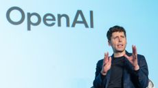 OpenAI CEO Sam Altman pictured speaking during a talk session with SoftBank Group CEO Masayoshi Son at the "Transforming Business through AI" event in Tokyo